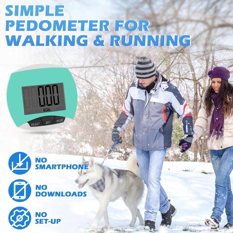 Copkim 9 Pcs Simple Pedometers Bulk for Walking Steps and Miles Walking Step Counters with Calories Burned Portable Clip Step Tracker for Seniors Man Women Jogging Hiking Running - Image 3